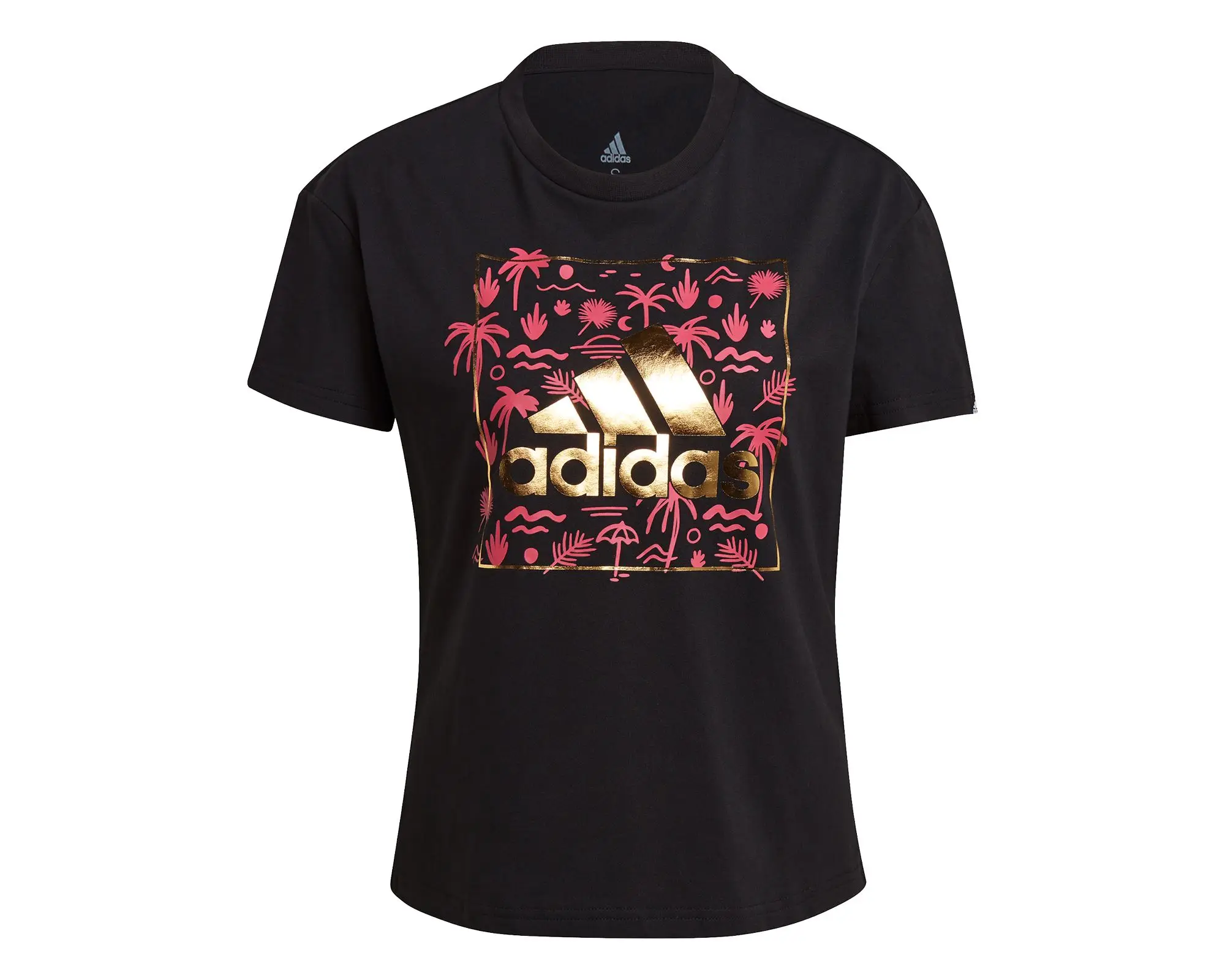 Adidas Original women's Daily Wear t-shirt Black Color Sporty Walking Training Yoga Plates Sports Casual W Foil Bos G T-Shirt