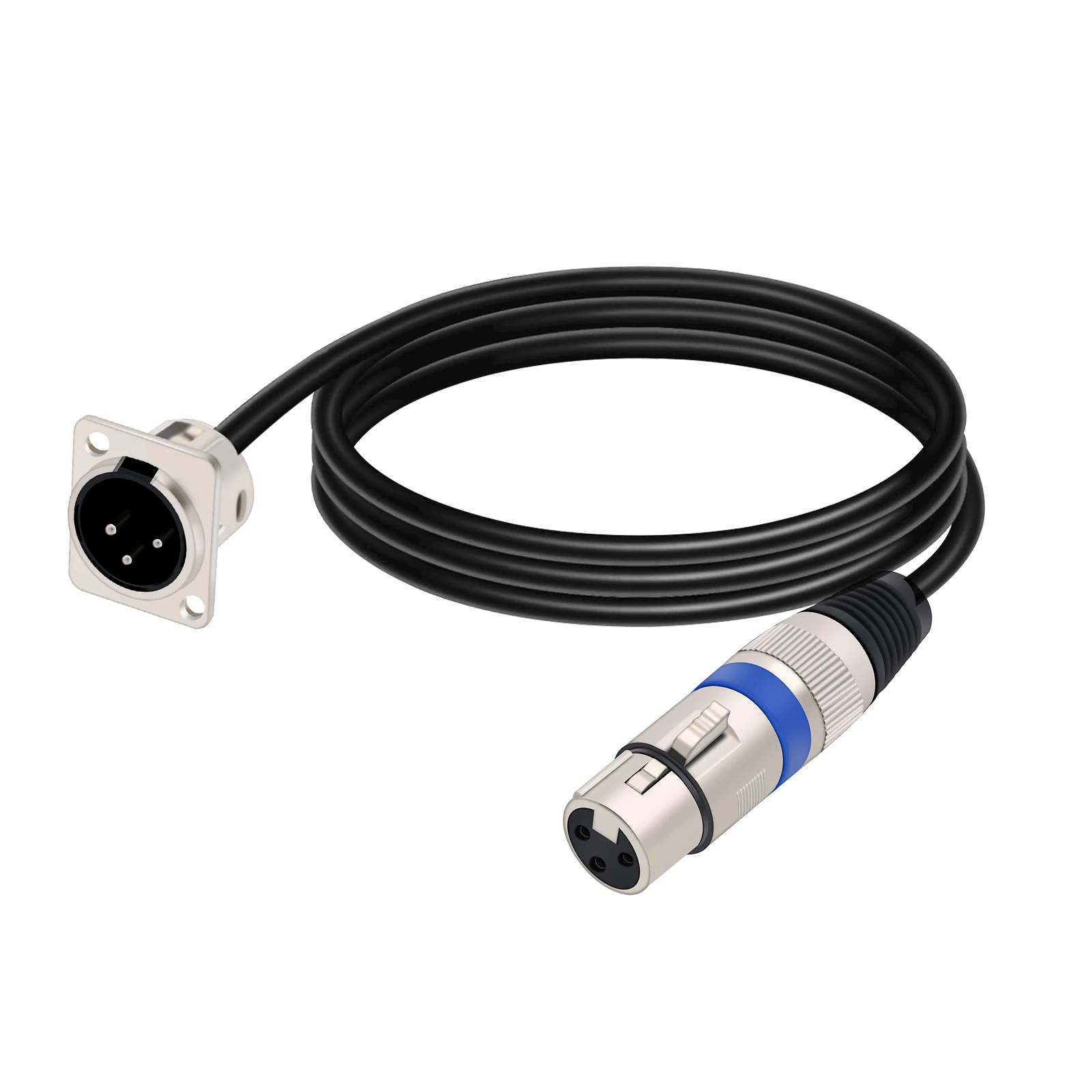 0.3M-15M 3 Pins XLR Cable D-Type XLR Male Panel to XLR Female Connector Pass Through OFC Copper Shielded Cable for Microphone