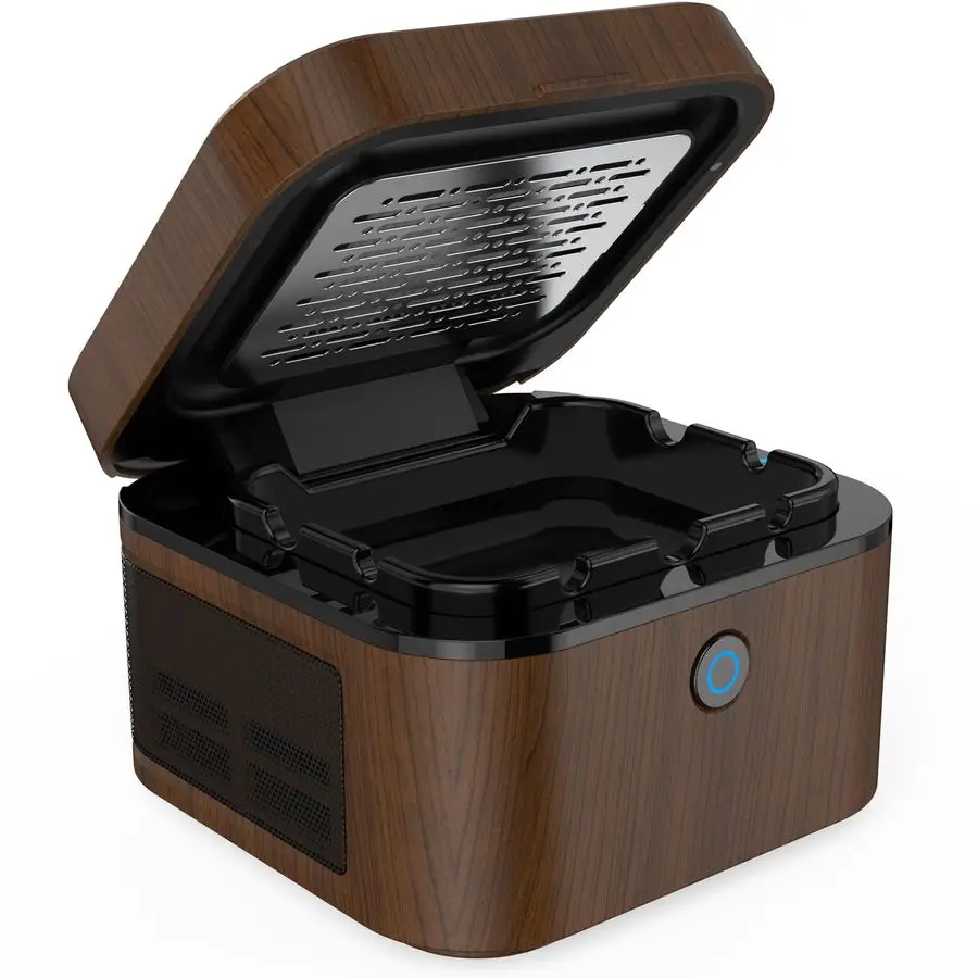 

Smokeless Ashtray,HEPA Filter Ashtray Indoor,USB Rechargeable Smoke Removing ashtray for home,bedroom,office,carDark walnut