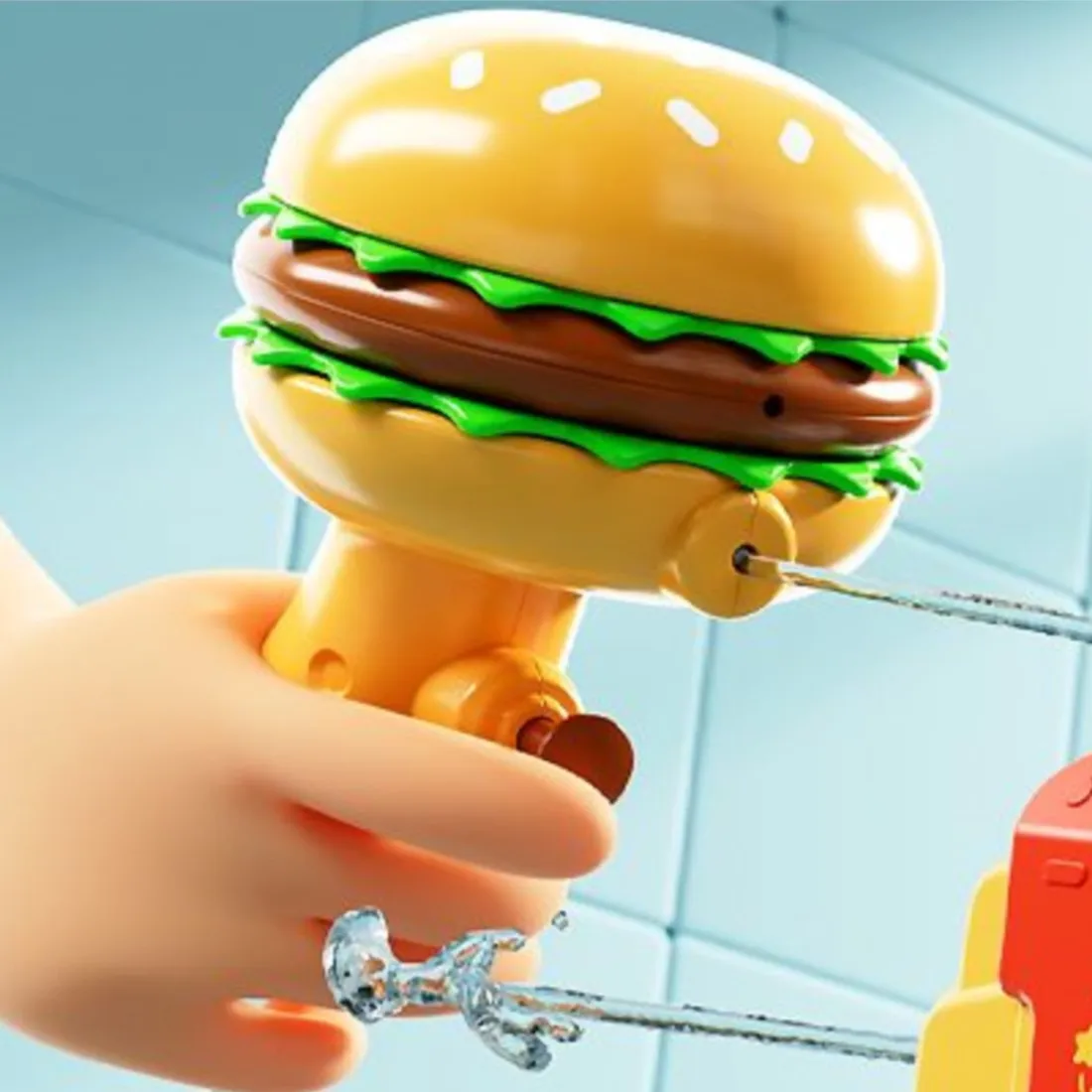 

1 PCS French Fries Hamburger Burger Water Gun Spray Hamburg Water Pump Guns Toy Water Pistol Novelty Kids Toys