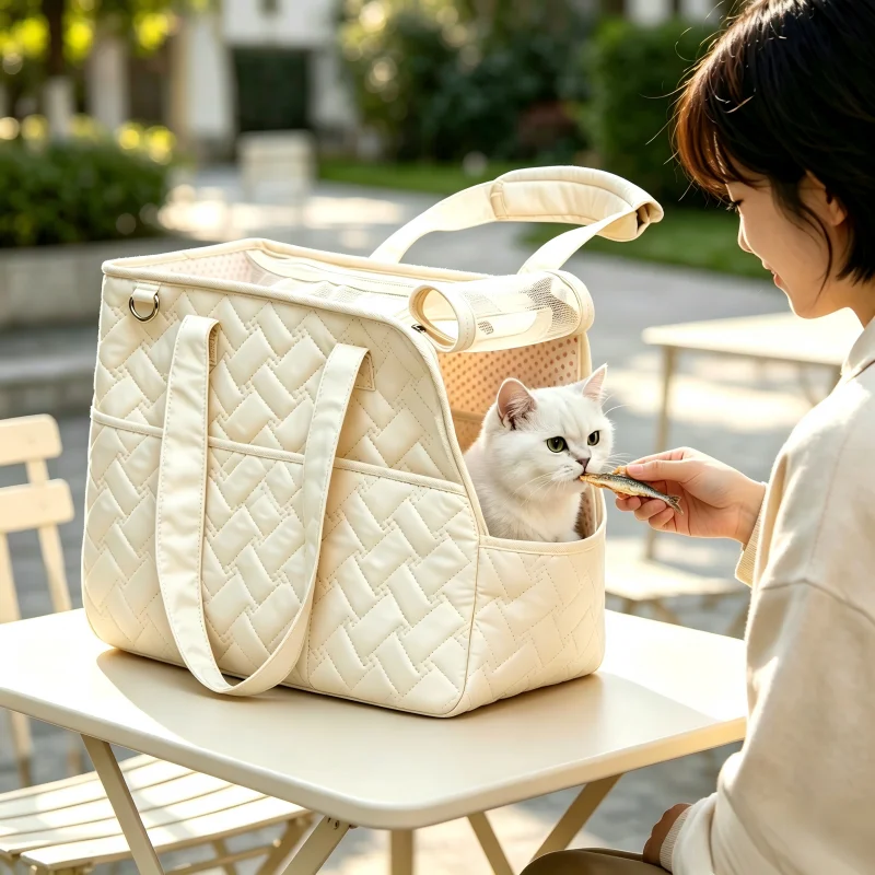 Tragbare Haustier-Tragetasche für Welpen und Katzen, Handtasche für kleine Hunde, atmungsaktives Netzgewebe, weiches Kissen, Haustier-Tragetasche für Picknick, Reisen, Outdoor
