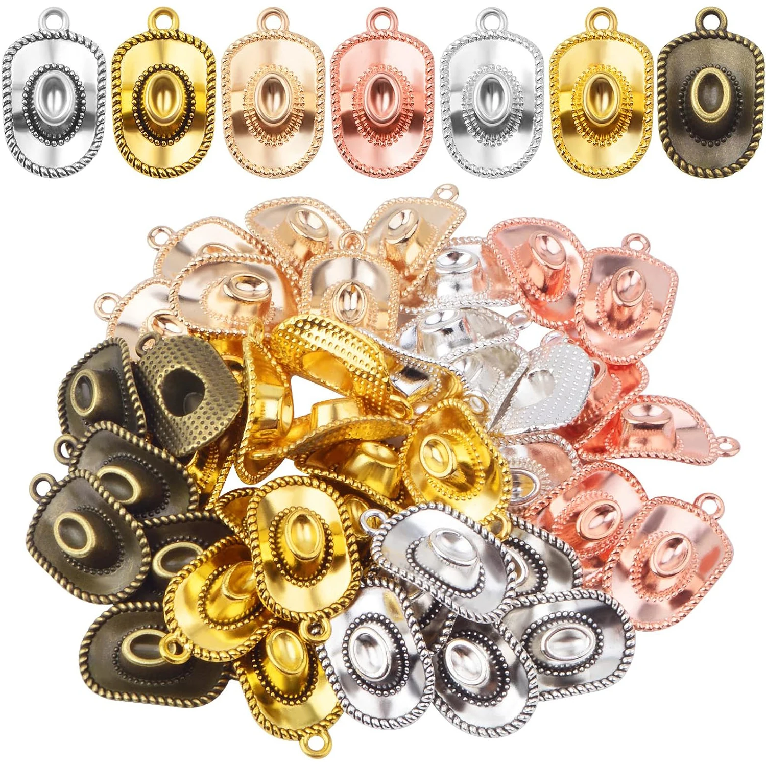 

42 шт. подвески-шармы из сплава в форме ковбойской шляпы в западном стиле, антикварные тибетские шармы в форме ковбойской шляпы для изготовления браслетов, ожерелий и ювелирных изделий своими руками