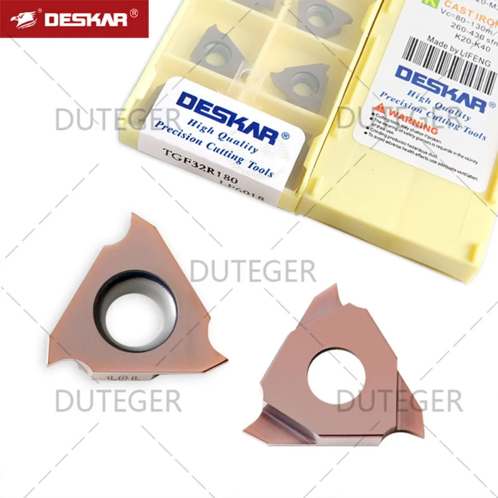 (10 pieces) Vertical mounting circlip grooving knife (for DESKAR) TGF32R100-250 LF6018 stainless steel grooving blade