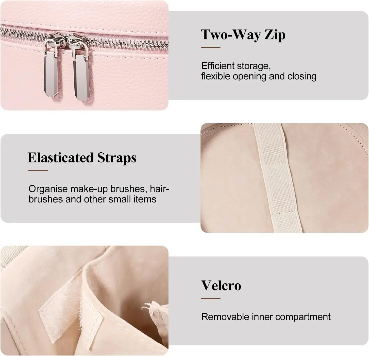 Portable Cosmetic Organizer Bags, Makeup Bag, Toiletry Bag for Women, Travel Make up Case with Compartments and Handle