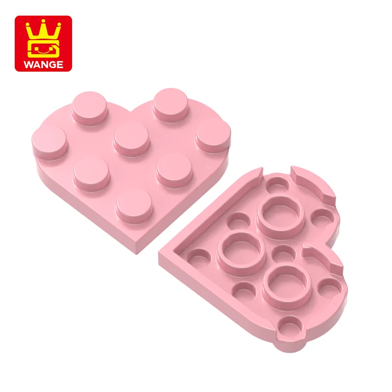 Wange 39613 100G/103Pcs Ronde 3X3 Hart Bouwstenen Moc Liefde Speelplaat Compatibel Met Bakstenen Diy Kinderen Speelgoed Cadeau