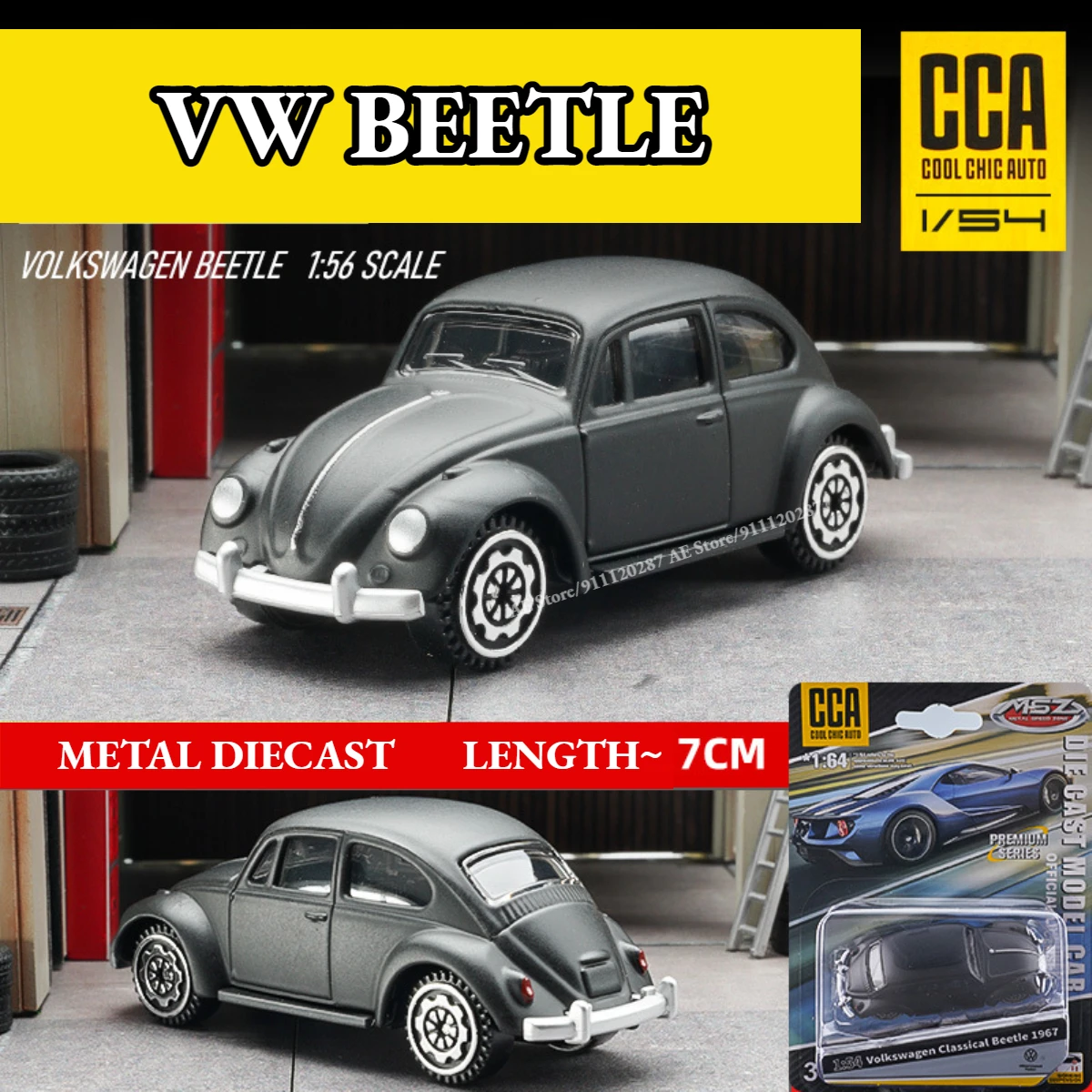 Scale 1/64 Metal Mini Car Model, VOLKSWAGEN BEETLE Replica Miniature Art Vehicle Diecast Collectible Toy for Kid Boy