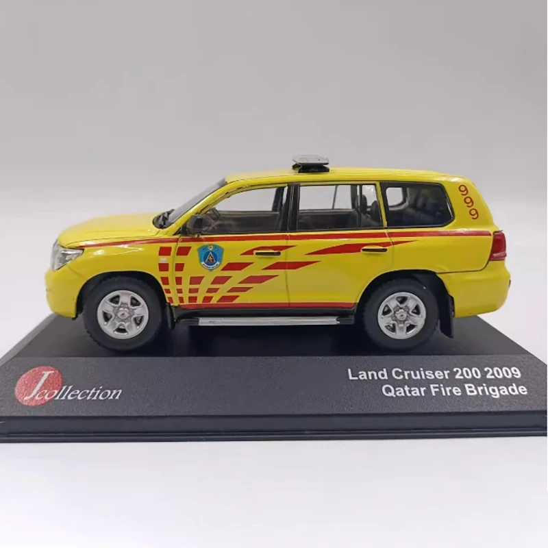 Diecast escala 1:43 land cruiser 200 2009 qatar motor de incêndio simulação liga modelo carro exibição brinquedo colecionável presente decoração