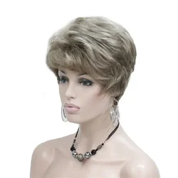 StrongBeauty Women's Wigs Natural Fluffy Blonde/Auburn Short Curly Hair Synthetic Wig