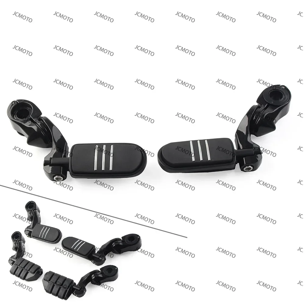 

For Harley Iron XL 883 1200 Dyna Motorcycle 1-1/4" Highway Engine Guard Short Angled Foot Pegs Mount
