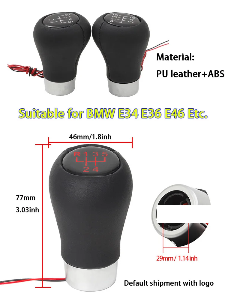 HQ LED-Licht Schaltknauf 5/6-Gang Schalthebel Schaltgriff für BMW E36 E46 E34 Getriebe