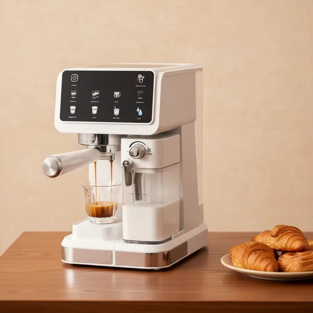 Home-use Espresso Machine with High-pressure Automatic Milk Frothing and Smart Color Screen