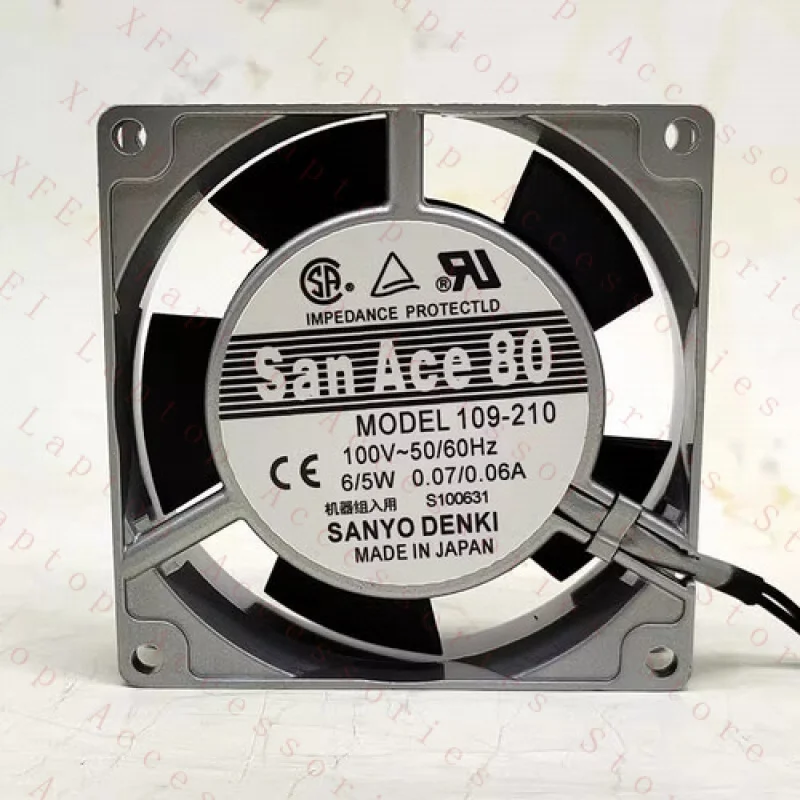 

F FOR Sanyo 109-210 100V 0.07A/0.06A 6/5W 8025 8CM DC Cooling Fan Metal Frame