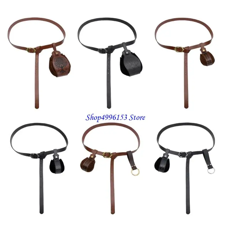 Q0ke Phong cách theo chủ đề truyền thống PU Belt Pack Roleplay Trang phục Thiết kế chức năng