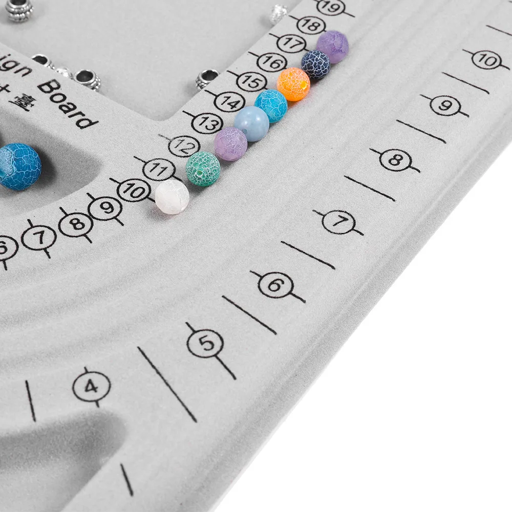 Hand Beading Design Board, 108 Beads Measuring Plate, Scaled Tool for Bracelet & Necklace