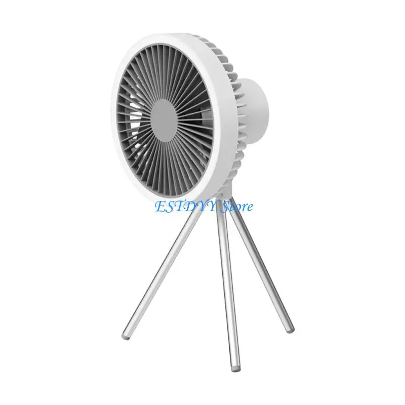 G6DE Compact Outdoor Ceiling Fan With LED Night Light and Stable Tripod Base Modern Fan Light Electric Fan Air Coolers