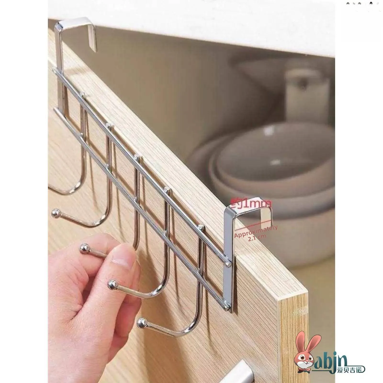 Prateleira de armazenamento montada na parede para cozinha e quarto, gancho interno para armário, gancho para pendurar toalhas sob o armário, gancho p