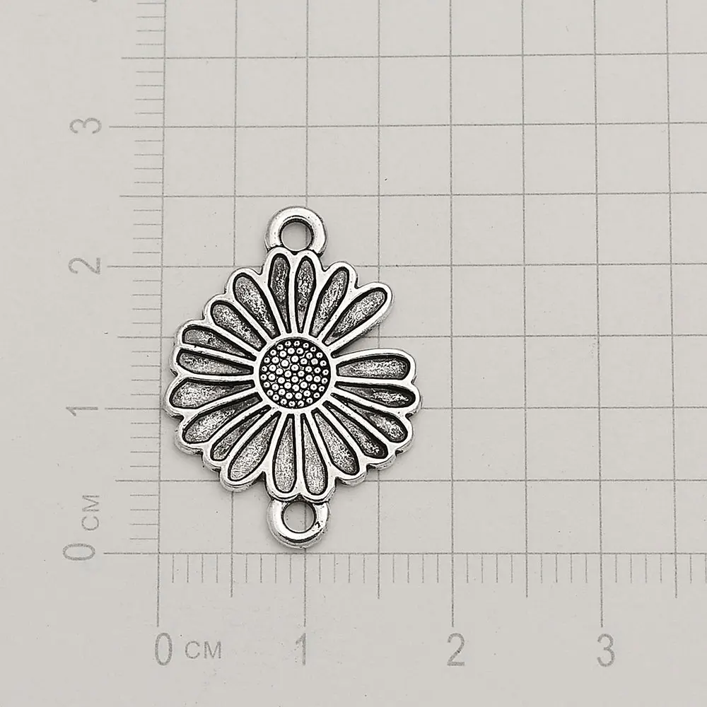 30pcs/Lot Wholesale Connectors Charms Flower Pendants For DIY  Jewelry Making Accessories Bulk Items Bracelets Earring Necklace