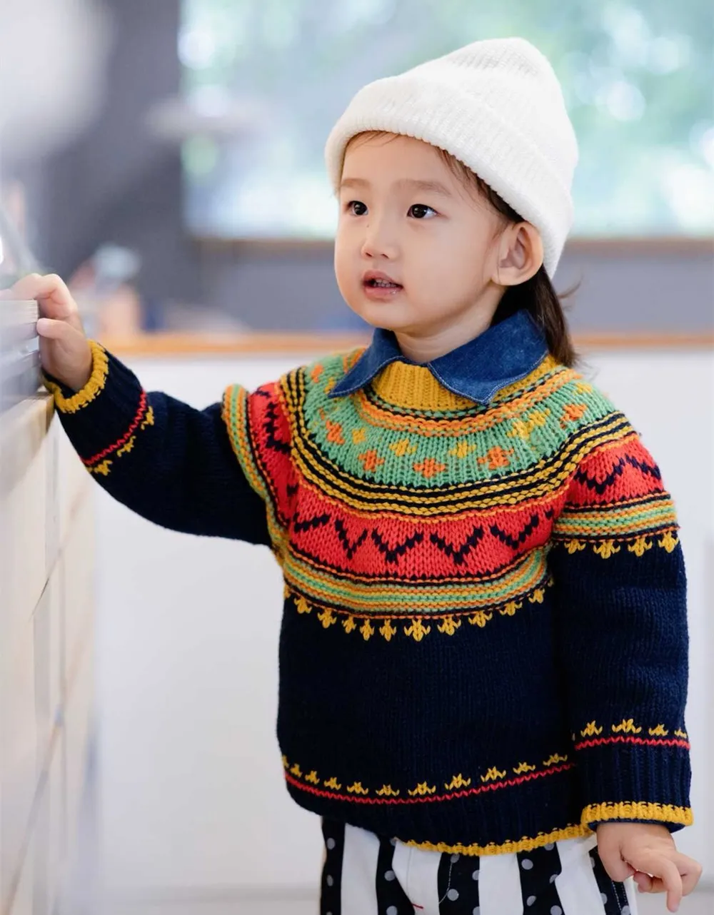 

Autumn winter kids girls clothes baby sweater boys and girls Knitted sweaters Multi-color jacquard sweater