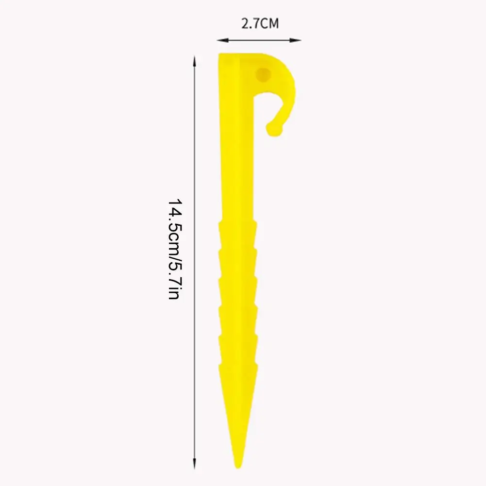 20 pçs plástico tenda gancho estacas barracas de acampamento acessórios praia areia estacas à terra suporte unhas peg caminhadas parafuso parafuso