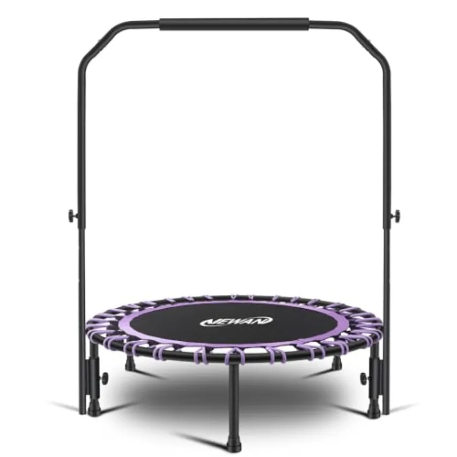 

40 Silent Mini Trampoline with Adjustable Handle Bar Fitness Trampoline Bungee Rebounder Jumping Cardio Trainer Workout for Adu