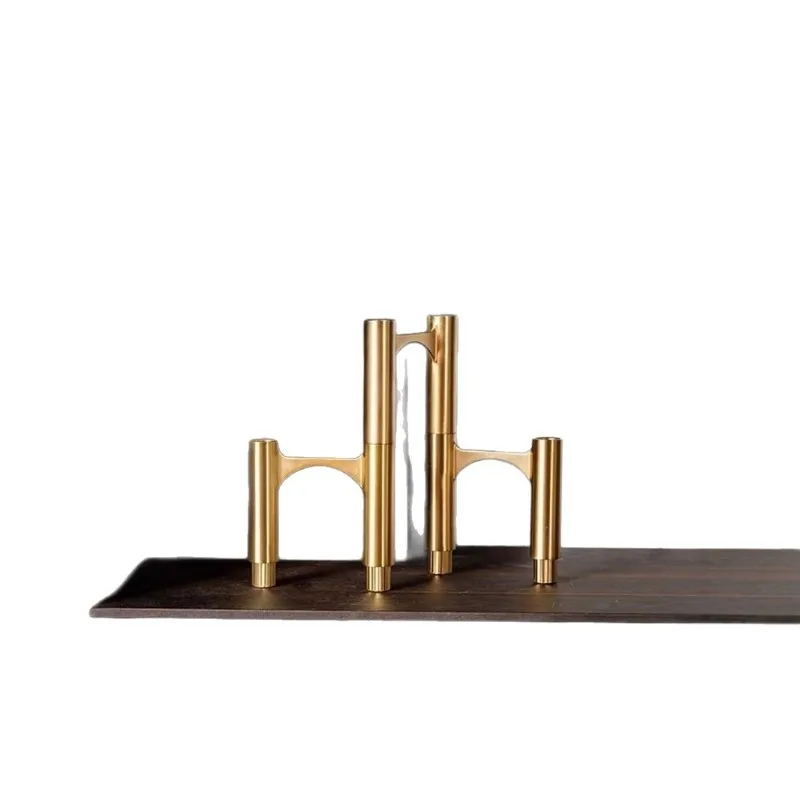 Nordic French light luxury double-headed candlesticks without steel candlesticks, romantic dining tables