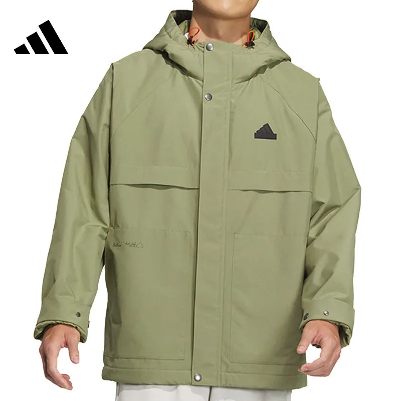 New Series Adidas All-Round Workout Suit Quick Dry Woven Hood Windbreaker Stretch Waist Jogging Pants One Set JI6842 + KC6981