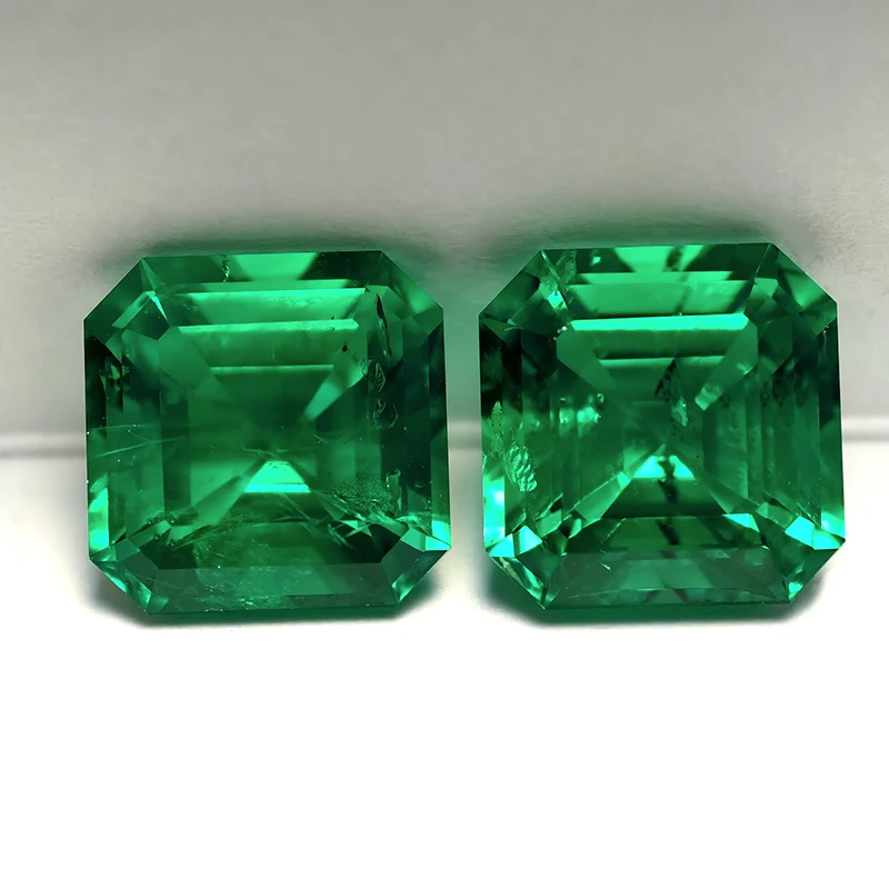 Top Hydrothermal Lab Grown Columbia Emerald Gemstone Asscher Cut Synthetic Emerald Stone With AGL Certificate