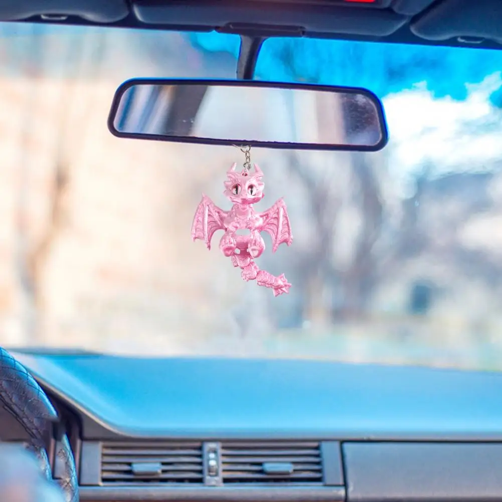 ثلاثية الأبعاد المطبوعة المفاتيح التنين المجنح تصميم كيرينغ مع تتحرك الذيل أكياس الأمتعة المدرسية قلادة على شكل تنين المفاتيح سيارة كيرينغ