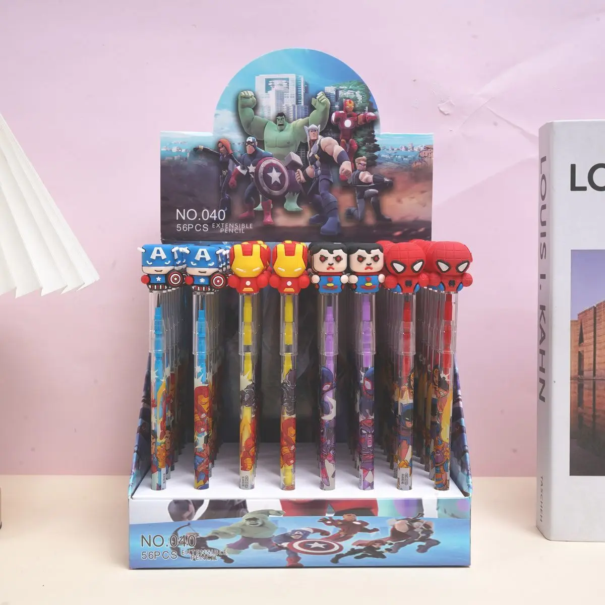 

6/36pcs Cartoon Avengers Super Man Gel Pen Anime 0.5 Erasable Blue Sign Press Pen Student Supplies Stationery