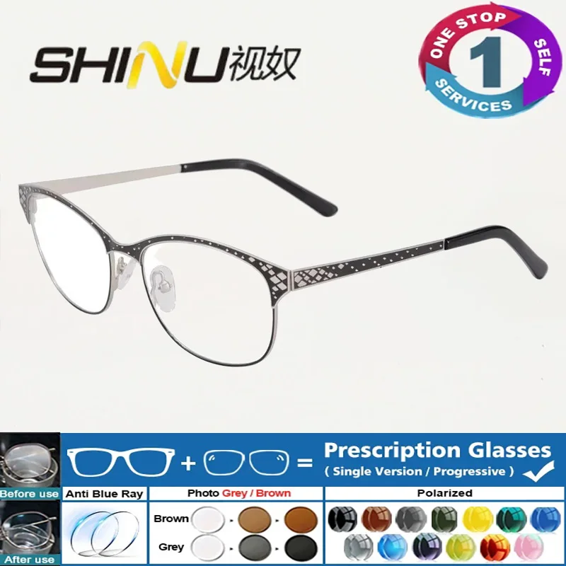 

Anti Blue Light Woman Nearsight Glasses Myopia Driving Goggle Prescription Spectacle Progressive Multifocal Reading Glasses