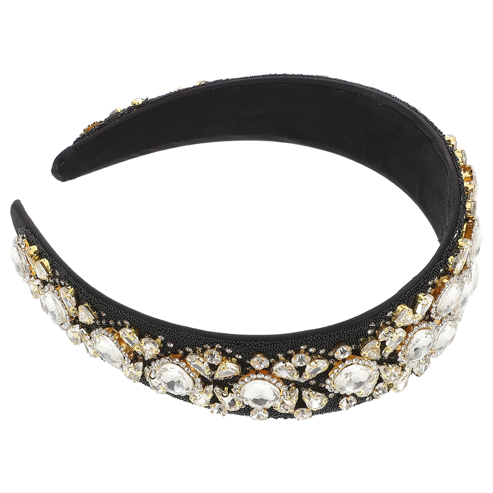 

Белая повязка на голову со стразами в стиле барокко, креативный свадебный обруч для волос, свадебные декоративные аксессуары, пластиковая повязка на голову