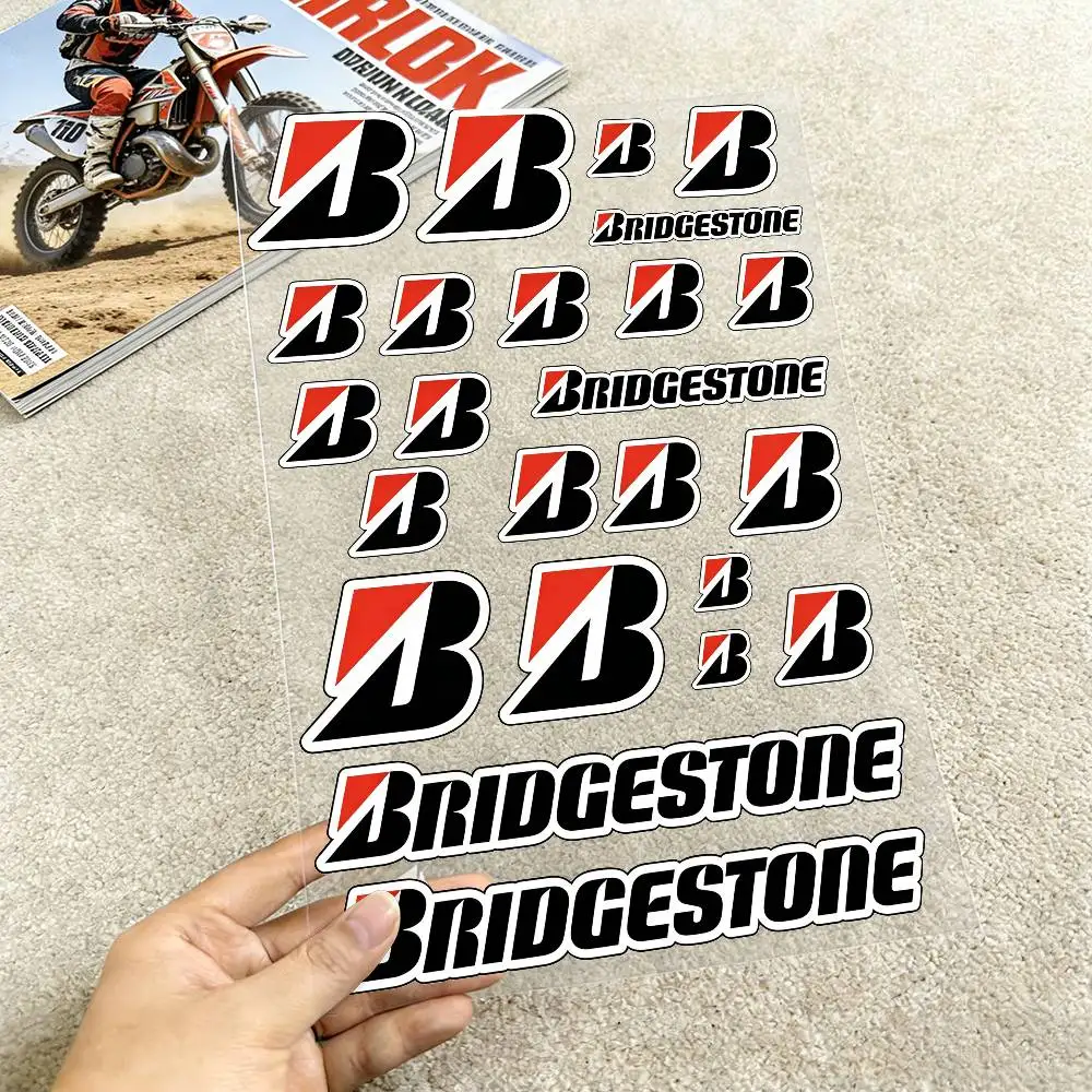 

Laser For Bridgestone Motorcycle Reflective Stickers Waterproof Decals For Helmet Scooter Fuel Tank Toolbox Racing