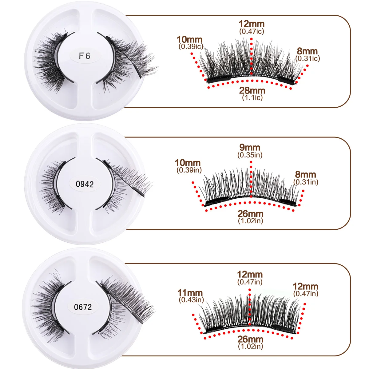 5Pairs Magnetic Eyelashes Faux 3D Mink Soft Natural Long Fluffy Eyelash Extension Magnetic Lash With Curler NO Glue Need Makeup