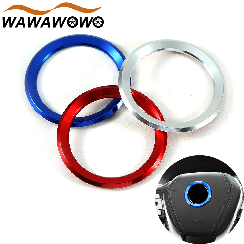 

1Pcs Aluminum Metal Fashion Steering Wheel Cover Ring Car Sticker Decoration Covers Trim Compatible with BMW 5 Series F10 F11