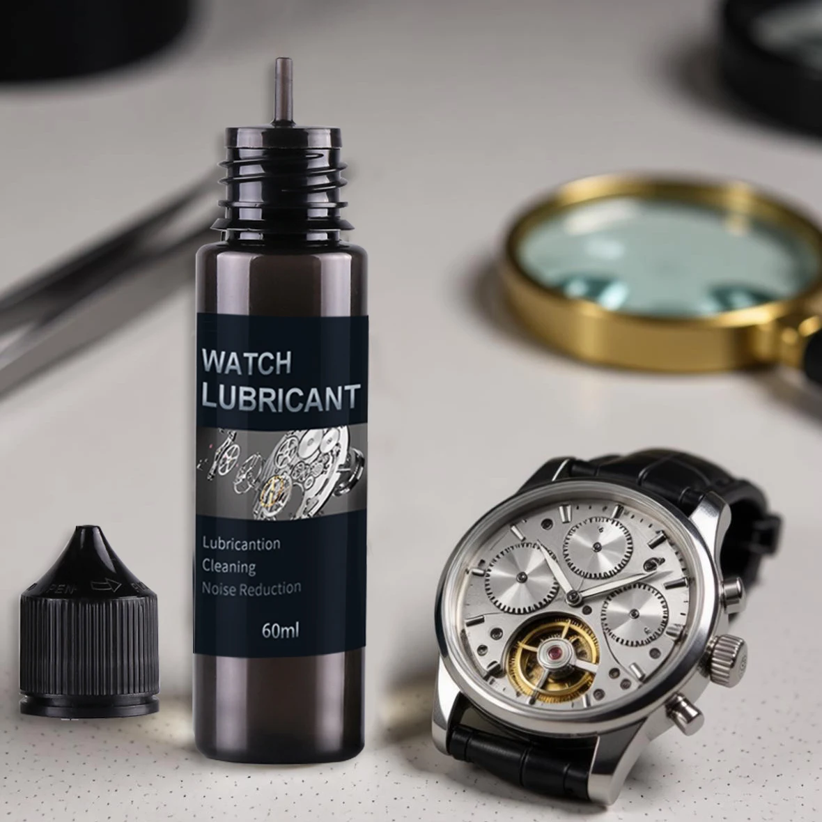 60ml Watch Lubricant Clock Watch Lubricant Oil Mechanical Watch Movement Oil Gears Smooth Anti-Rust Operation