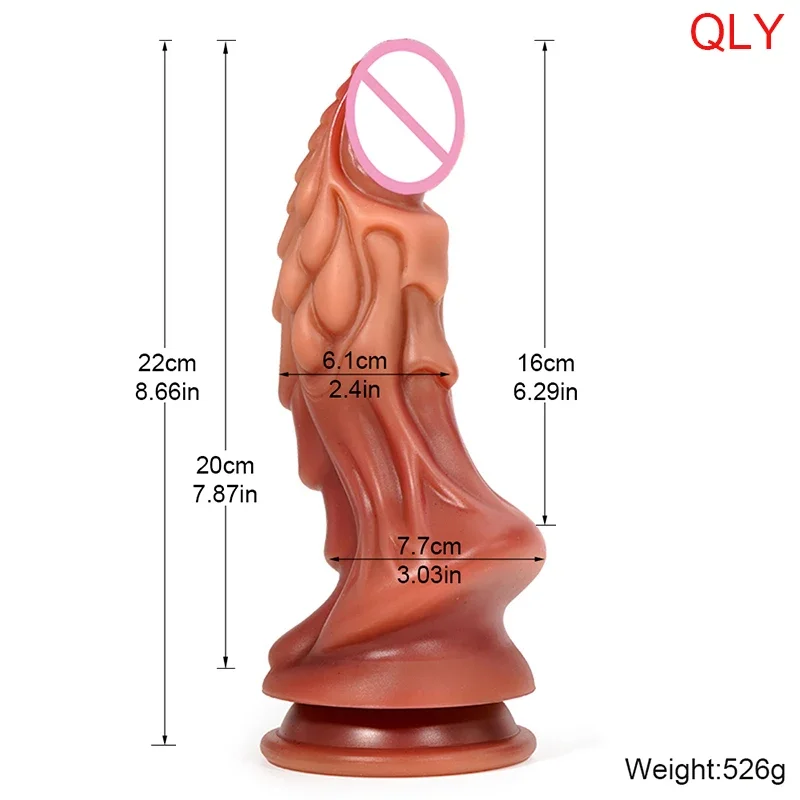 Soft Animal Dildo Realistic Silicone Big Penis Anal Sex Toy Strapon Suction Cup Lesbian Vagina Masturbation For Women G-Spot