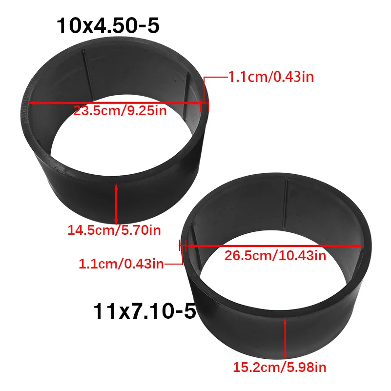 5 inch Plastic Wheel Replacement PVC drift ring Go kart modified For 11X7.10-5 10X4.50-5 inch tire wheel Sleeve Street