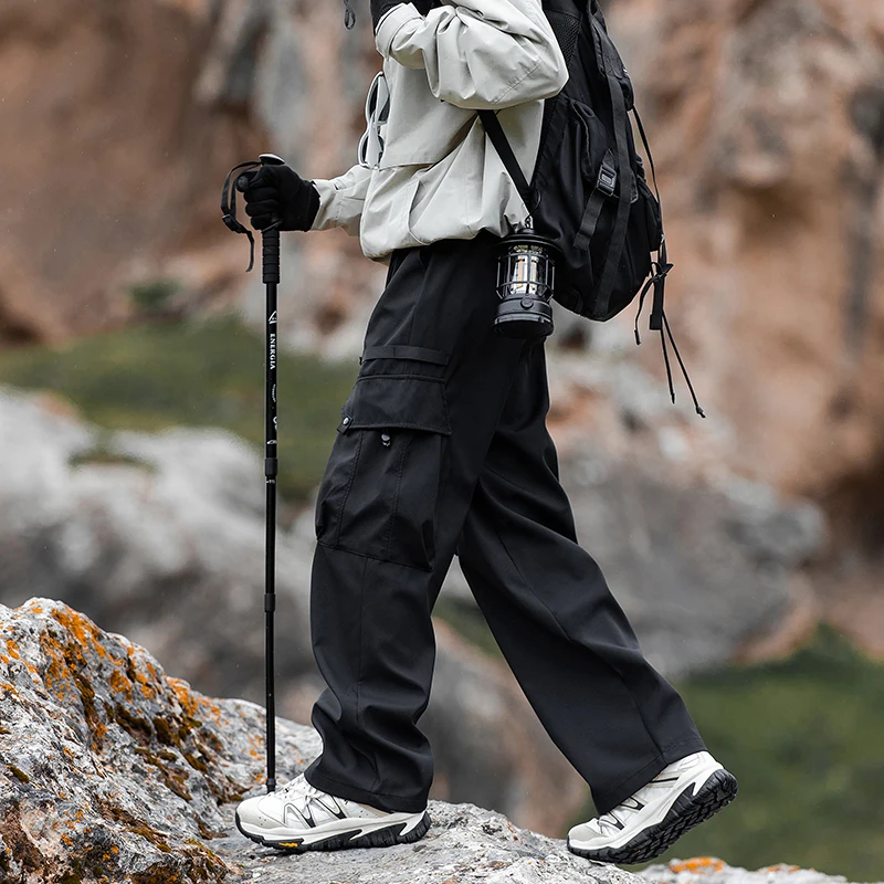 

Мужские уличные прямые повседневные брюки, весенне-осенние непромокаемые брюки для спецодежды, модные молодежные брюки для активного отдыха из полиэфирного волокна