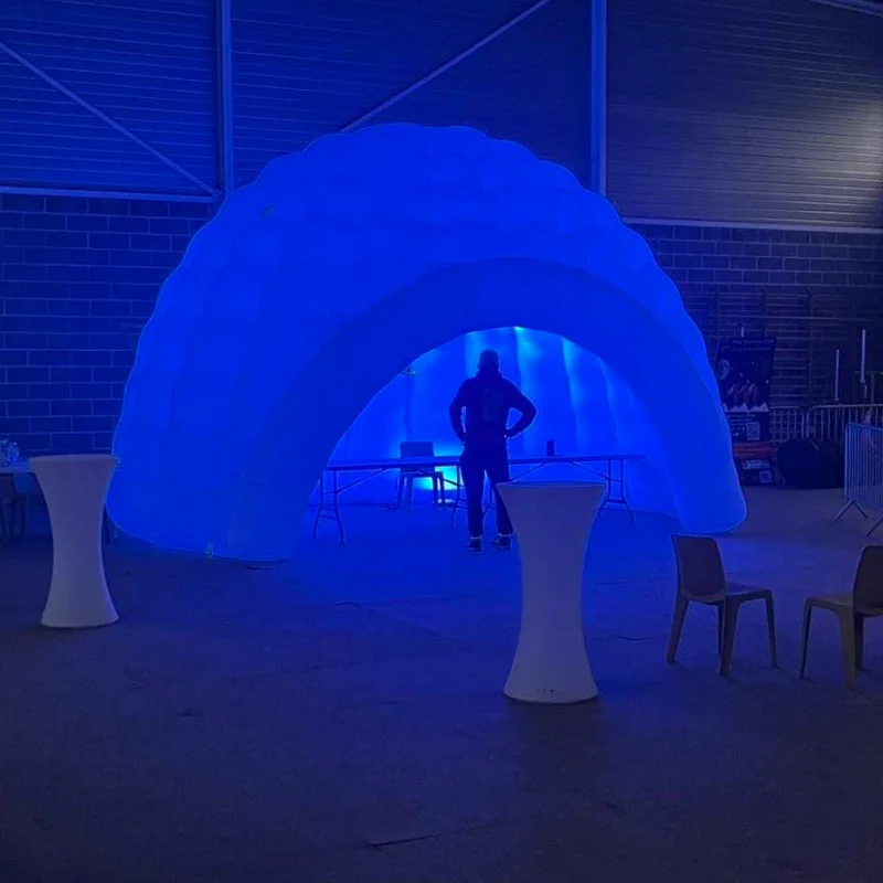 خيمة قبة مناسبة قابلة للنفخ في الأماكن المغلقة، هيكل قبة بيضاء قابلة للنفخ، خيمة كروية قابلة للنفخ مقاومة للرياح #3