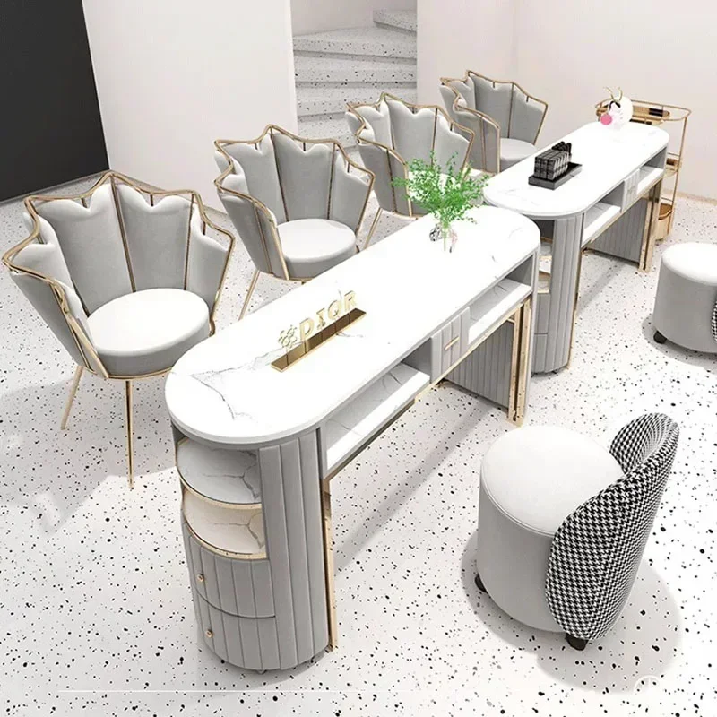 Mesa de manicura profesional, mesas para uñas de salón, escritorio, equipo de belleza, recolector de polvo, muebles profesionales