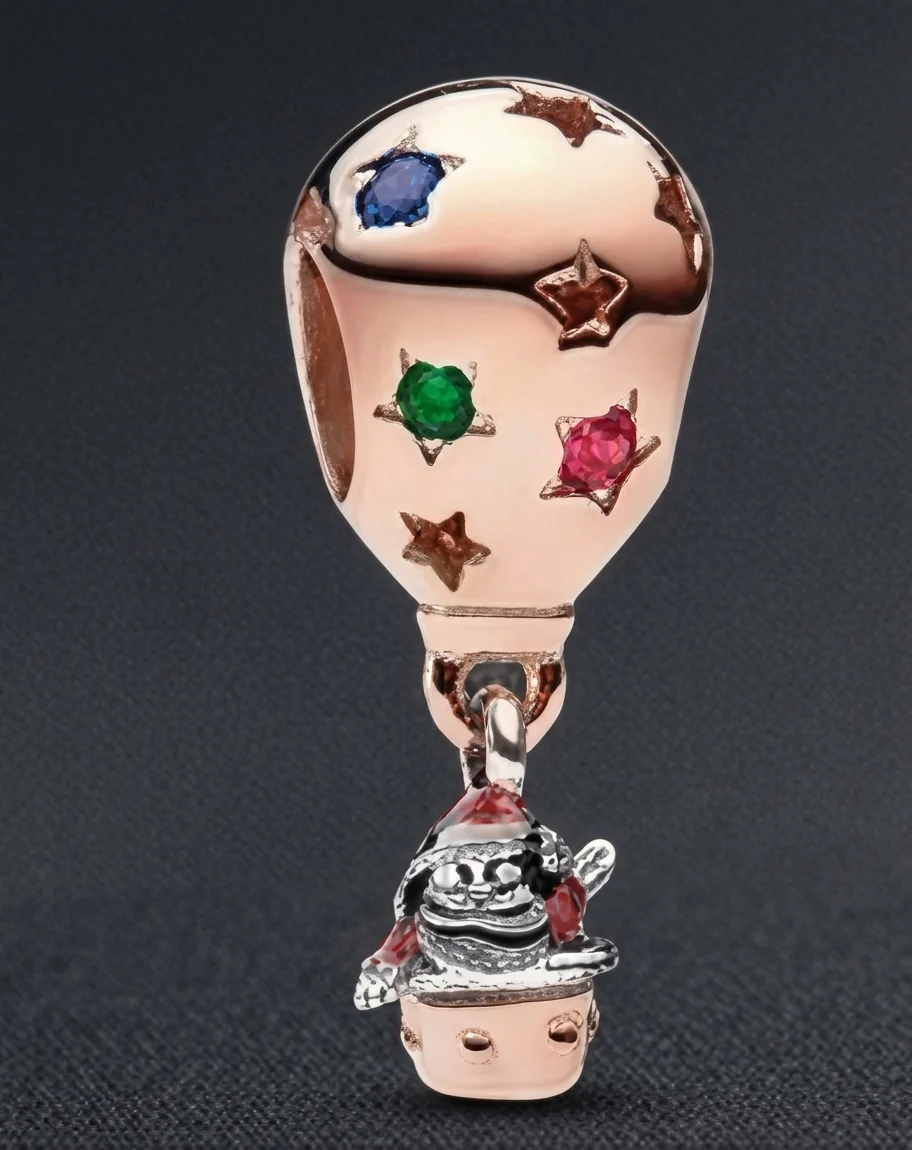 Cute Dangle Charms Beads Women Bracelet Hot Air Balloon Snowman Butterfly Paw Print Mom Heart Moon Cartoon Animal DIY Jewelry