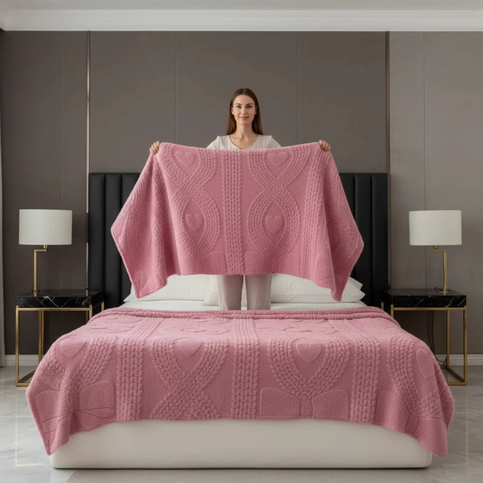 Ultra Soft Blanket Queen Size  Cozy Fuzzy Plush Thick Warm for All Season  Bedding