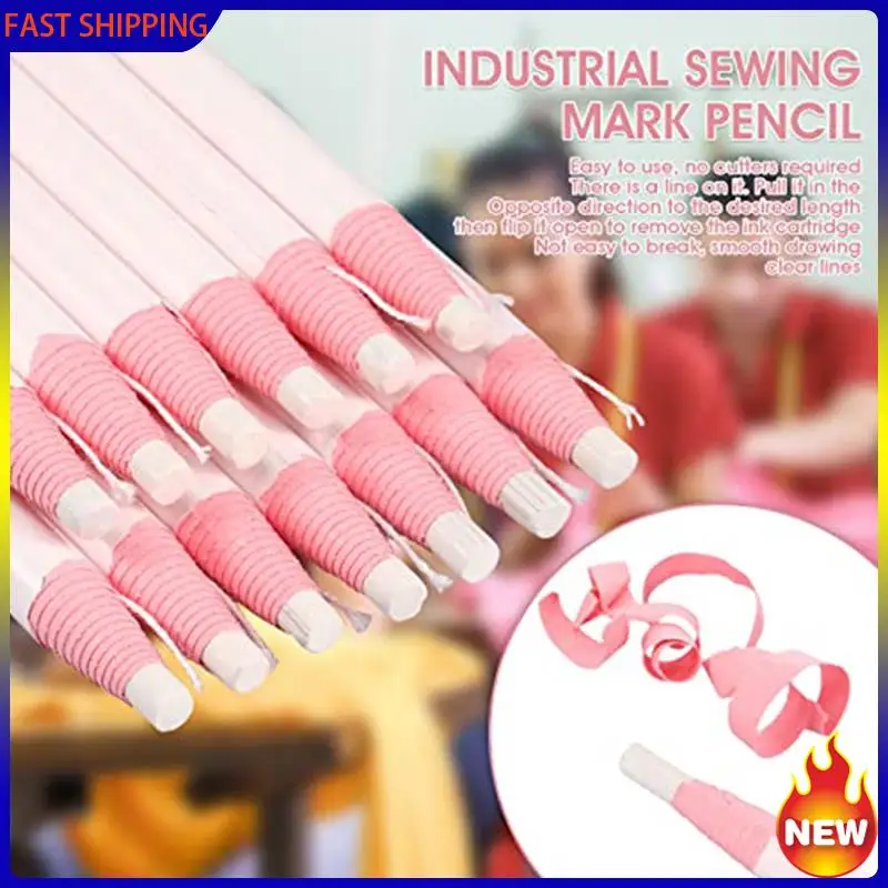 Hot Trend-48 قطعة أقلام رصاص بيضاء غير مرئية قابلة للمسح علامة خياطة بيضاء قلم رصاص قماش علامات الطباشير الأبيض الصناعية