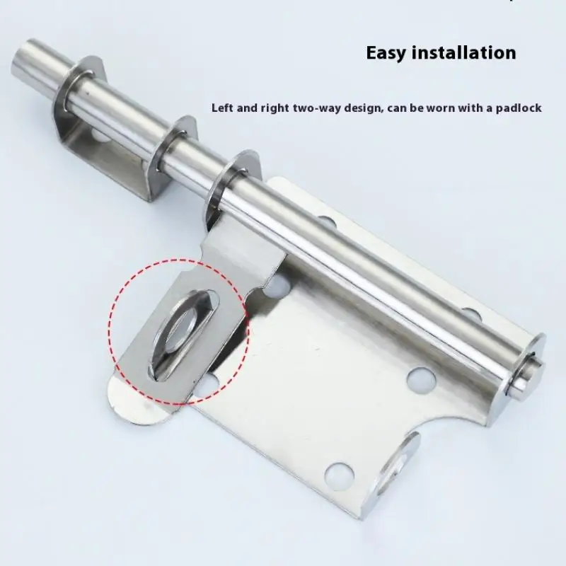 Durable Stainless Steel Door Latch Set, Solid Sliding Bolts for Safety Home Hardware