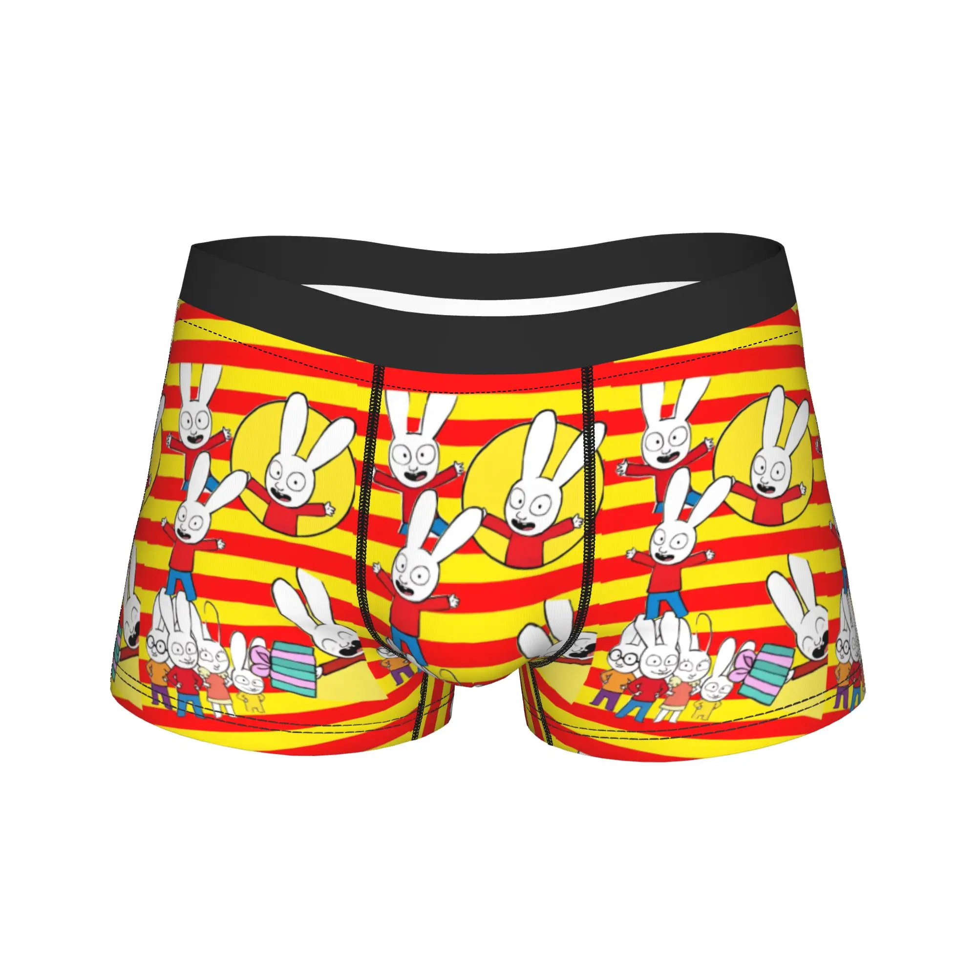 Novelty Boxer Simons Rabbit Shorts Panties Briefs Men Underwear French Cartoon Mid Waist Underpants for Male Plus Size