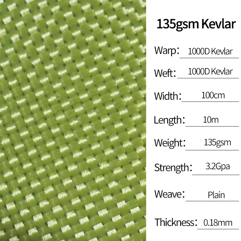 Kevlar Aramid Fabric Bullet-proof cloth Plain UD Weave Unidirectional Weave 0.5m/1mx10m 50g/200D 135g 200g/1100D 280g/1500D