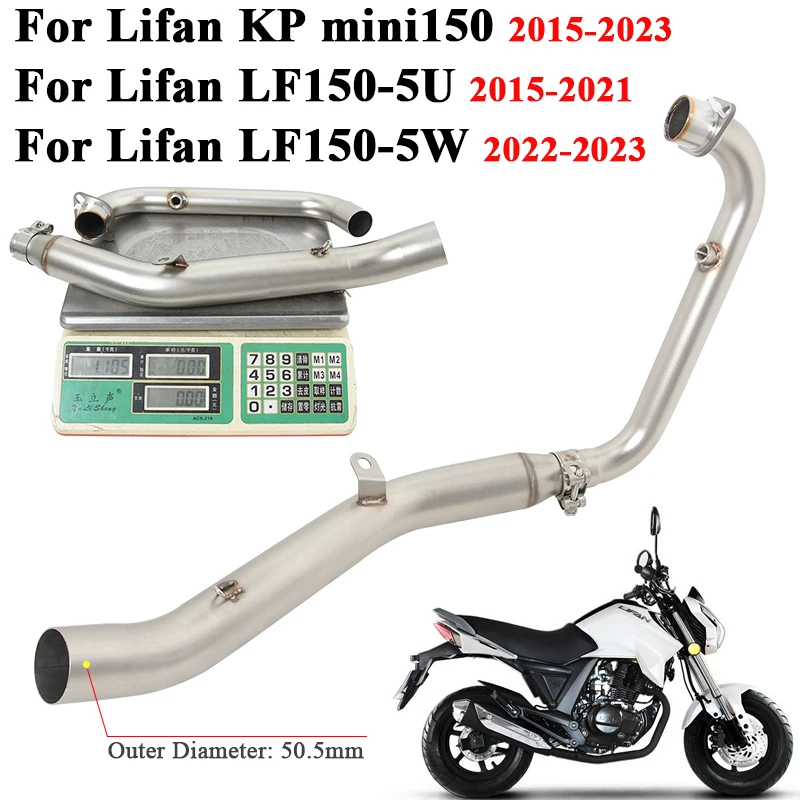 

Slip On For Lifan KP mini150 LF150-5U LF150-5W 2015 - 2023 Motorcycle Exhaust Escape System Modify Front Link Pipe 51mm Muffler