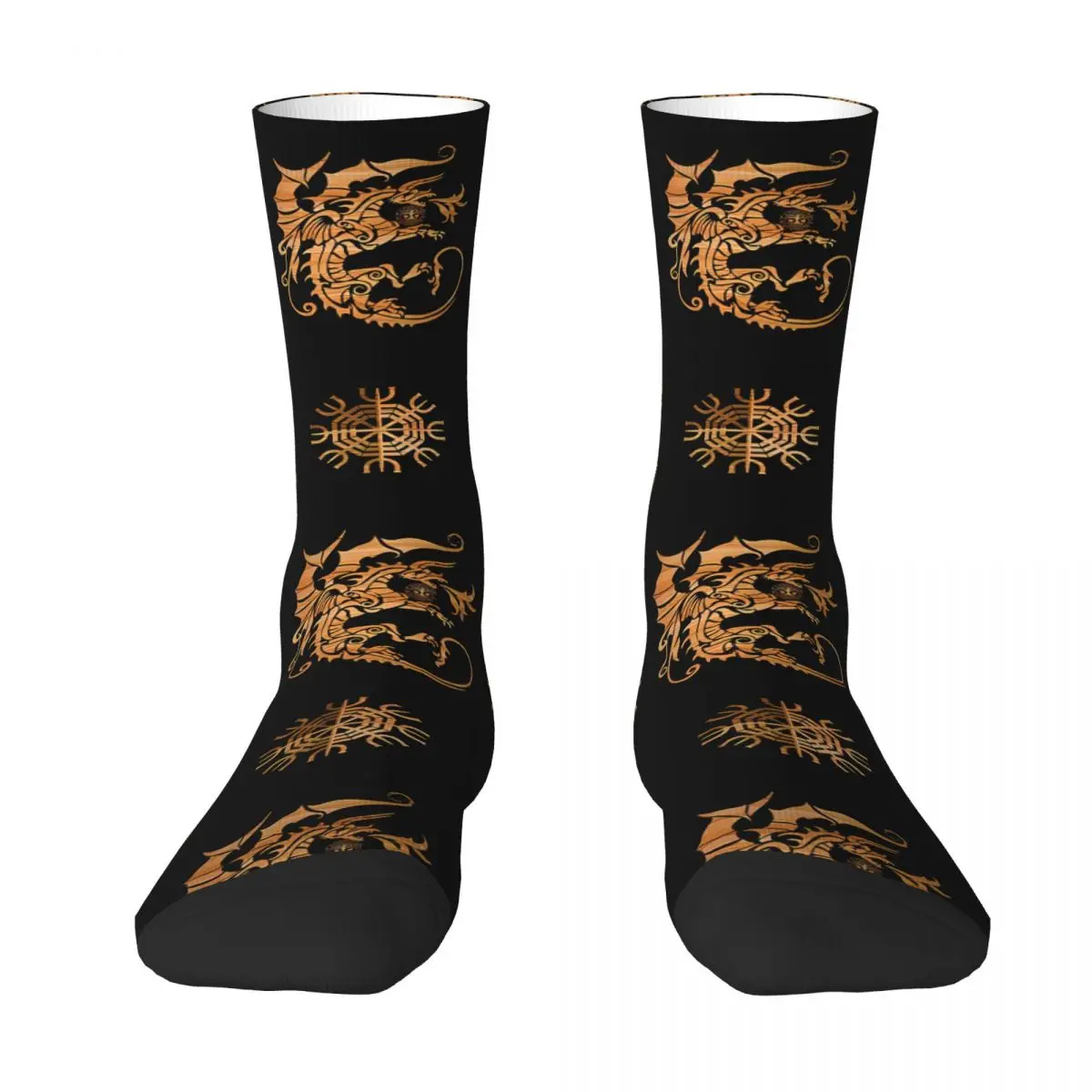 Dragon Viking Sock Printed Man Polyester