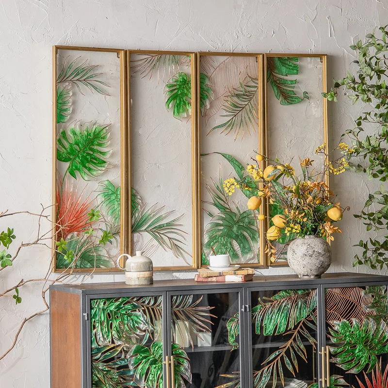 الرجعية الجدار شنقا الديكور الحديد المطاوع المينا رسمت باليد اللوحة الزجاجية غرفة المعيشة غرفة الطعام خلفية جدار شوان