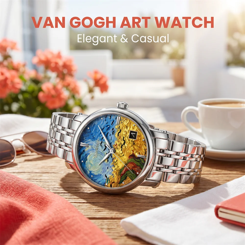 Van Gogh 2026 New Original Ladies Watch Waterproof Mesh Stainless Steel Band Fashion Sport Quartz Women Wristwatch